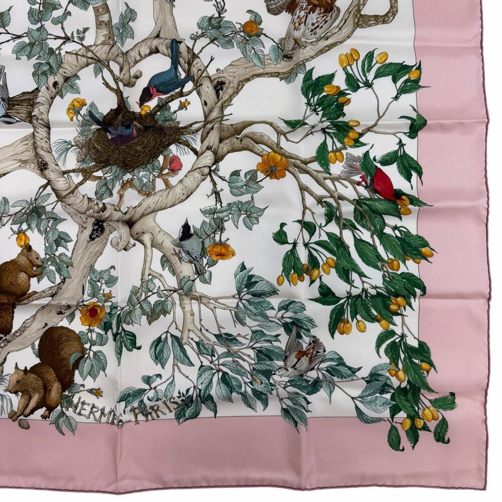 HERMES Pink Silk Scarf - Picture 5 of 8
